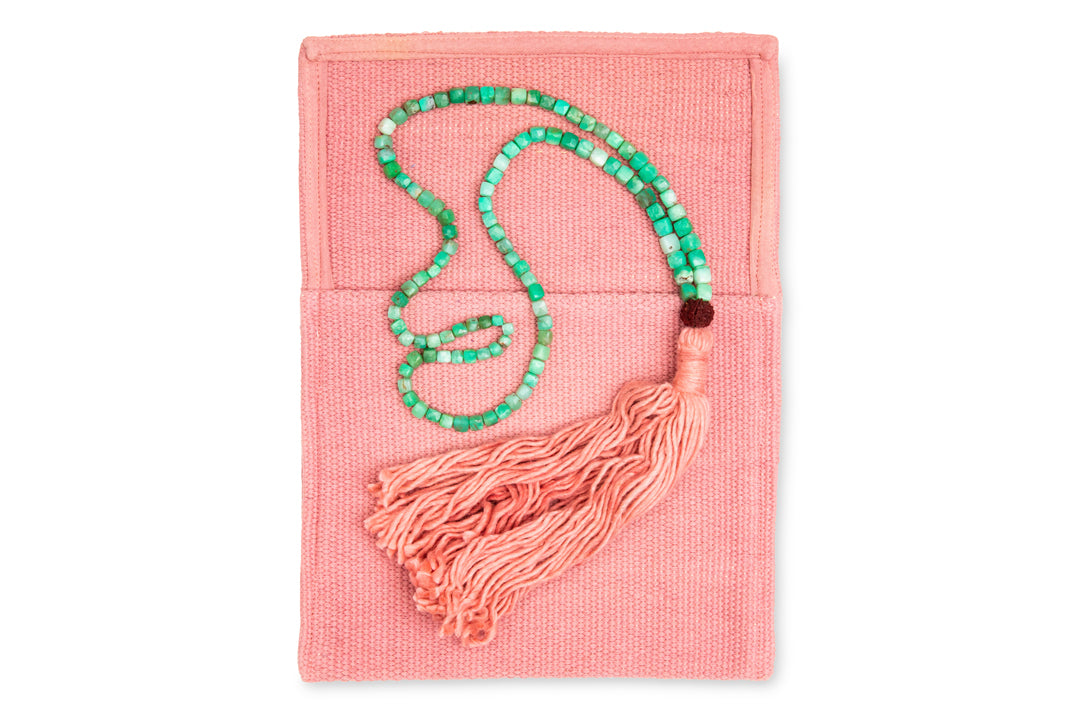 Chrysoprase + Sappan Wood Mala Necklace